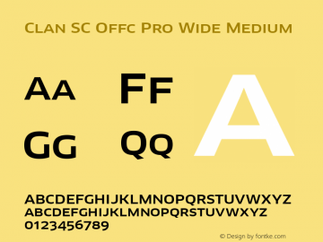 Clan SC Offc Pro Wide Medium Version 7.504; 2010; Build 1021 Font Sample