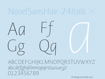 ☞Novel Sans Hair 24 Italic 1.000;com.myfonts.easy.atlas-font-foundry.novel-sans-hair-pro.24-italic.wfkit2.version.4hV7 Font Sample