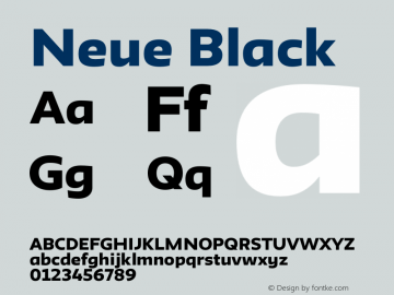 Neue-Black Version 1.0; 2014图片样张