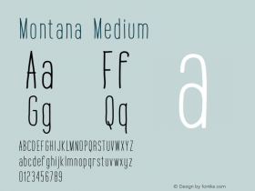 Montana Medium Version 1.000;PS 001.000;hotconv 1.0.70;makeotf.lib2.5.58329图片样张