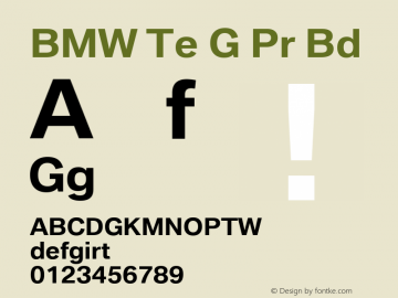 BMW Type Global Pro Bold Version 2.20 Font Sample