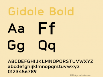 Gidole Bold Version 0.4 Font Sample