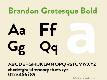 BrandonGrotesque-Bold Version 001.000 Font Sample