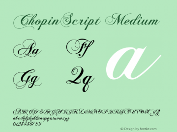 ChopinScript Version 1.100;PS 001.100;hotconv 1.0.38 Font Sample