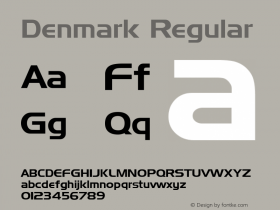 Denmark Regular Altsys Fontographer 3.5  9/25/92图片样张