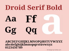 Droid Serif Bold Version 1.00 build 112 Font Sample