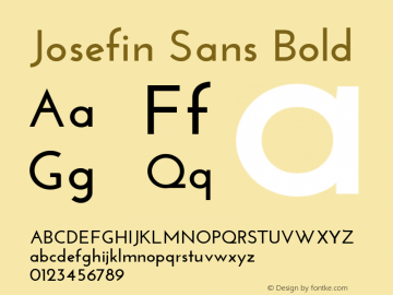 Josefin Sans Bold Version 1.0 Font Sample