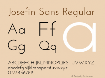 Josefin Sans Regular Version 1.0 Font Sample