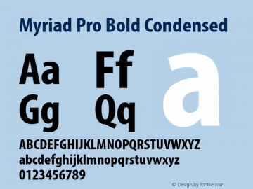 Myriad Pro Cond Bold Version 2.007;PS 002.000;Core 1.0.38;makeotf.lib1.7.9032图片样张