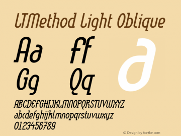 LTMethod Light Oblique 01.08.1997 Font Sample