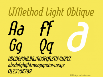 LTMethod Light Oblique 01.08.1997 Font Sample