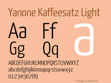 Yanone Kaffeesatz Light Version 1.002图片样张