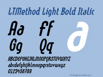 LTMethod Light Bold Italic Version 001.000 Font Sample