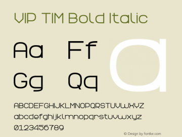 VIP TIM Bold Italic Version 1.00 February 19, 2015, initial release图片样张