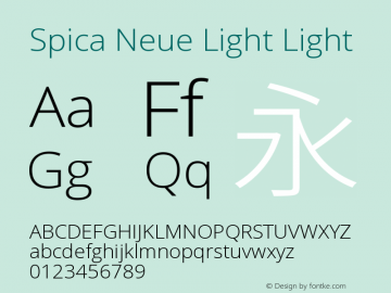 Spica Neue Light Version 001.000图片样张
