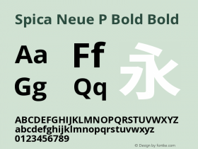 Spica Neue P Bold Version 1.0 Font Sample