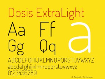 Dosis ExtraLight Version 1.007图片样张