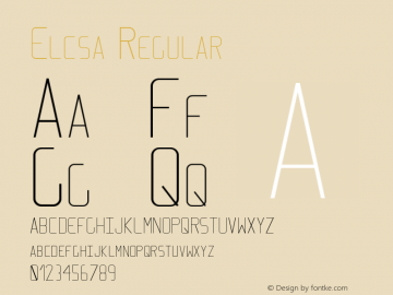 Elcsa Version 1.00 March 23, 2015, initial release Font Sample
