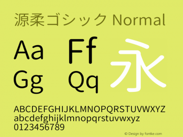 源柔ゴシック Normal  Font Sample