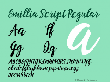 EmilliaScript Version 001.001 Font Sample