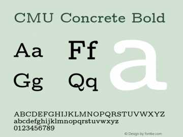 CMU Concrete Bold Version 0.7.0 Font Sample