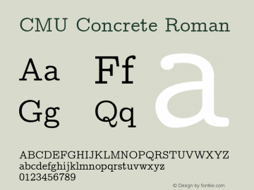 CMU Concrete Roman Version 0.7.0 Font Sample