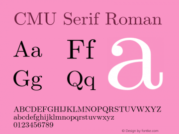 CMU Serif Roman Version 0.7.0 Font Sample