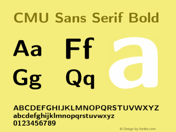 CMU Sans Serif Bold Version 0.7.0 Font Sample