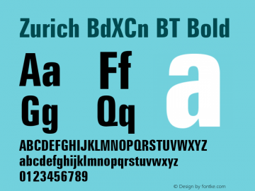 Zurich BdXCn BT Bold mfgpctt-v1.52 Tuesday, January 19, 1993 9:51:43 am (EST)图片样张