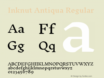 Inknut Antiqua Version 1.001; ttfautohint (v1.2) -l 12 -r 12 -G 200 -x 14 -D deva -f deva -w G -X 