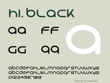 Hi. Black Version 1.996 Font Sample