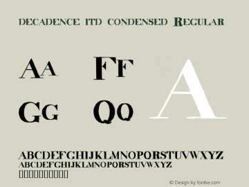 decadence itd condensed Regular v1.0 4/4/97图片样张