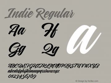 Indie 1.000 Font Sample