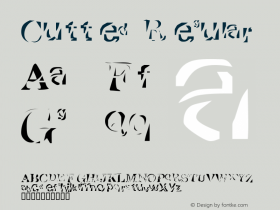 Cutted Regular Macromedia Fontographer 4.1 8/3/97 Font Sample