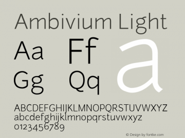 Ambivium-Light Version 1.001; ttfautohint (v1.2) -l 8 -r 50 -G 200 -x 14 -D latn -f none -w G -W -X 