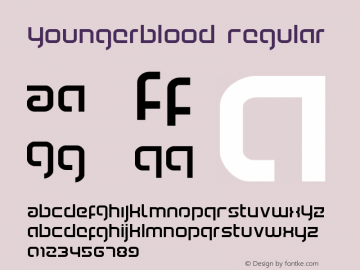 Youngerblood Regular Version 1.0; 2015 Font Sample