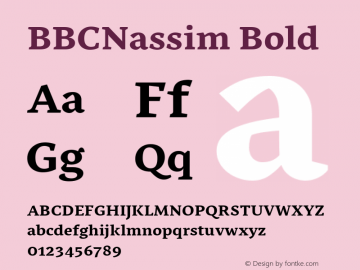 BBCNassim-Bold Version 1.511 Font Sample