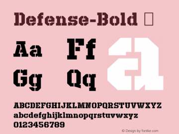 ☞Defense-Bold 2.000;com.myfonts.reserves.defense.bold.wfkit2.3BSs Font Sample