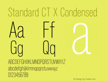 StandardCT-XLightCond Version 1.000;com.myfonts.easy.castletype.standard.ct-cond-extra-light.wfkit2.version.3WJQ图片样张