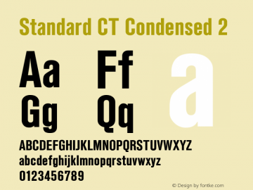 Standard CT   Condensed 2 Version 1.001;com.myfonts.easy.castletype.standard.condensed-bold.wfkit2.version.3WJN图片样张
