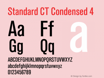 StandardCT-Condensed4 Version 2.000;com.myfonts.easy.castletype.standard.condensed-medium.wfkit2.version.3WJT Font Sample