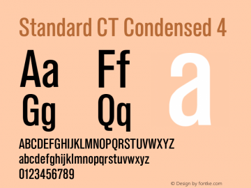 Standard CT   Condensed 4 Version 2.000;com.myfonts.easy.castletype.standard.condensed-medium.wfkit2.version.3WJT Font Sample