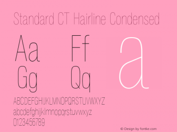 Standard CT Hairline Condensed Version 1.001;com.myfonts.easy.castletype.standard.ct-cond-hairline.wfkit2.version.3WJR Font Sample
