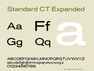 StandardCT-RegularExtd Version 2.001;com.myfonts.easy.castletype.standard.extended-regular.wfkit2.version.3WK3 Font Sample