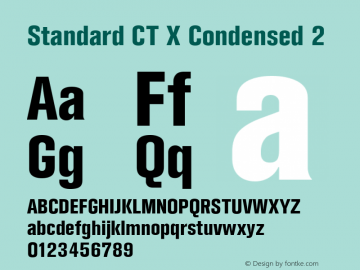 Standard CT X  Condensed 2 Version 2.000;com.myfonts.easy.castletype.standard.condensed-extra-bold.wfkit2.version.3WJP Font Sample