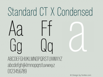 Standard CT XLight Condensed Version 1.000;com.myfonts.easy.castletype.standard.ct-cond-extra-light.wfkit2.version.3WJQ Font Sample
