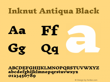 Inknut Antiqua Black Version 1.003 Font Sample