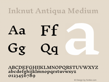 Inknut Antiqua Medium Version 1.003 Font Sample