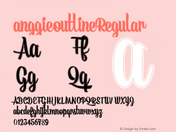 anggieoutline Version 1.000 Font Sample