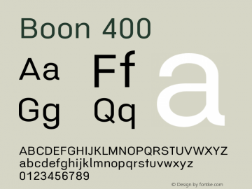 Boon Book Version 0.6 Font Sample